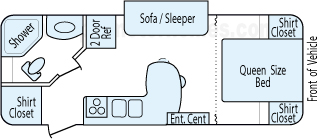 25' 2016 Keystone Elite w/Slide Floorplan