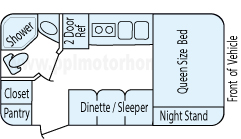 19' 2013 Winnebago Minnie Floorplan