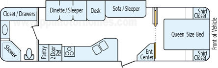 34' 2003 Fleetwood Triumph w/Slide Floorplan