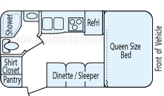 19' 2015 Winnebago Micro Minnie Floorplan