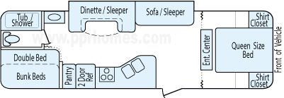 31' 2012 Forest River/Cherokee Grey Wolf w/Slide Floorplan