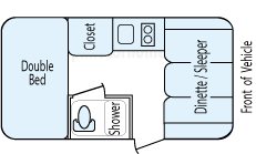 16' 2005 Airstream Bambi Floorplan
