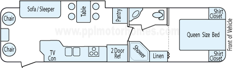 33' 2008 Crossroads Sunset Trail w/Slide Floorplan