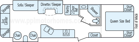 34' 2012 Keystone Passport Ultra w/2 Slides Floorplan