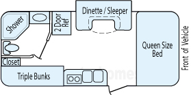 22' 2013 K-Z Escape w/Slide - Bunk House Floorplan