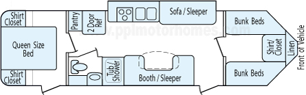 33' 2010 Forest River V Cross w/Slide Floorplan