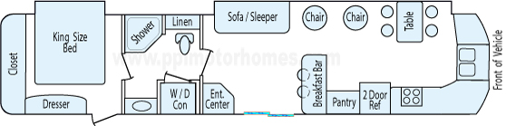 41' 2014 Palomino Puma Destination w/2 Slides Floorplan