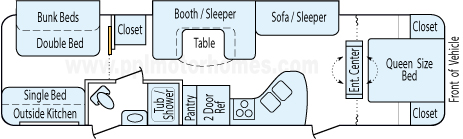 35' 2015 Jayco Jay Flight w/2 Slides - Bunk House Floorplan