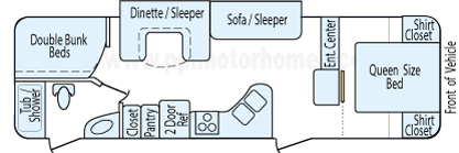 34' 2015 Heartland Trail Runner w/Slide - Bunk House Floorplan