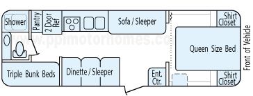 28' 2005 Keystone Hornet - Bunk House Floorplan