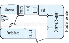 18' 2014 K-Z/Sportsmen Classic Floorplan