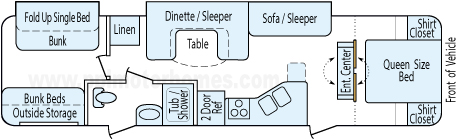 35' 2011 Dutchmen Four Winds w/2 Slides Floorplan