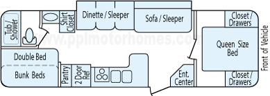 30' 2004 Frontier Explorer w/Slide - Bunk House Floorplan