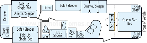 36' 2013 Keystone Sprinter w/3 Slides - Bunk House Floorplan