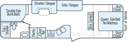 32' 2015 Dutchmen Aspen Trail w/Slide - Bunk House Floorplan