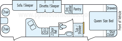 31' 2015 K-Z Sporttrek w/Slide Floorplan