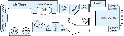 35' 2011 Keystone 10th Yr Anniversary Outback w/3 Slides Floorplan