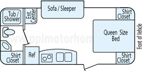 23' 2010 Heartland Edge Ultra w/Slide Floorplan