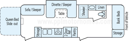 29' 2011 Forest River Wildwood Heritage Glen w/Slide - Bunk House Floorplan