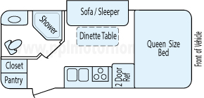 20' 2011 Forest River Surveyor Sport w/2 Slides Floorplan