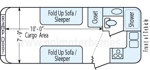23' 2010 Work And Play w/Generator - Toy Hauler Floorplan