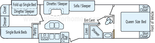 37' 2014 Palomino Puma w/3 Slides Floorplan