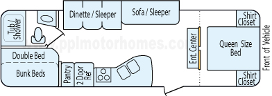 30' 2012 Crossroads Sunset Trail w/Slide - Bunk House Floorplan