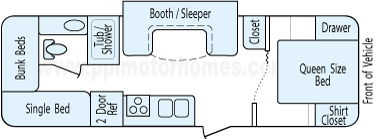 28' 2014 K-Z Spree w/Slide - Bunk House Floorplan