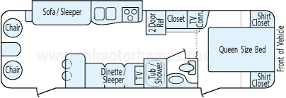 31' 2010 Keystone Passport w/Slide Floorplan