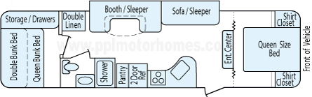 34' 2015 Forest River Cherokee w/Slide - Bunk House Floorplan
