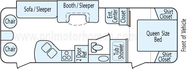 30' 2011 K-Z Spree w/Slide Floorplan