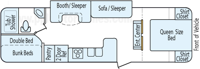 31' 2011 K-Z Sportsmen w/Slide - Bunk House Floorplan