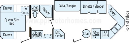 31' 2009 Forest River V-Cross St Series w/Slide Floorplan