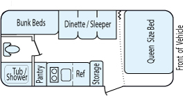 21' 2014 Forest River Wildwood X-Lite - Bunk House Floorplan