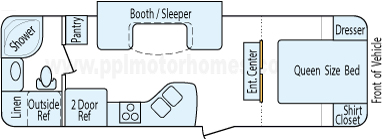 27' 2015 Starcraft Travel Star Galaxy w/Slide Floorplan