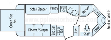 23' 2010 Rockwood Windjammer w/Slide Floorplan