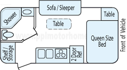 20' 2015 Flagstaff Micro Lite w/Slide Floorplan