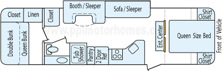 34' 2015 Forest River Cherokee w/Slide - Bunk House Floorplan