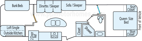 37' 2016 Forest River Vibe w/3 Slides - Bunk House Floorplan