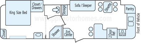 35' 2010 Forest River Cherokee w/2 Slides Floorplan
