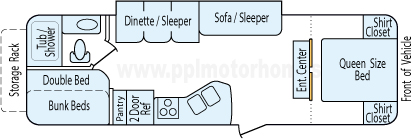 31' 2012 Heartland Trail Runner Series w/Slide - Bunk House Floorplan