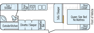 27' 2014 Crossroads Z1 Series Floorplan
