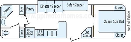 30' 2005 Forest River Cherokee w/Slide Floorplan