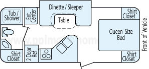 23' 2013 Keystone Bullet Premier w/Slide Floorplan