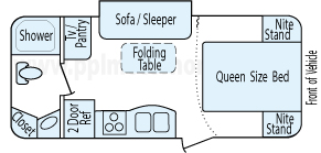 22' 2010 Harmony/Winnebago Harmony w/Slide Floorplan