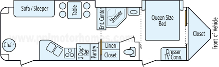 33' 2009 Rockwood Wind Jammer w/2 Slides Floorplan
