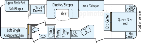 35' 2013 Forest River Wildwood Heritage Glen w/2 Slides - Bunk House Floorplan