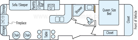 32' 2014 Dutchmen w/3 Slides Floorplan