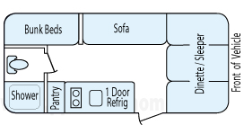 21' 2013 Dutchmen Coleman Expedition - Bunk House Floorplan