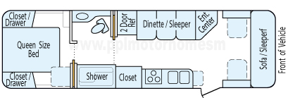 30' 1997 Airstream Excella Floorplan